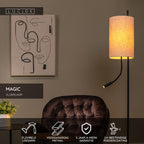 MAGIC - Vloerlamp - Ø 24 cm - 1xE27 - Zwart