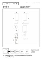 ZARO - Wandspot / Wandlamp Binnen/Buiten - 2xGU10 - IP65 - Beweging & dag/nacht sensor (uitschakelbaar) - Zwart