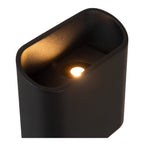 ATILA - Wandlamp Binnen/Buiten - LED Dimb. - 2x5W 2700K - IP65 - Zwart