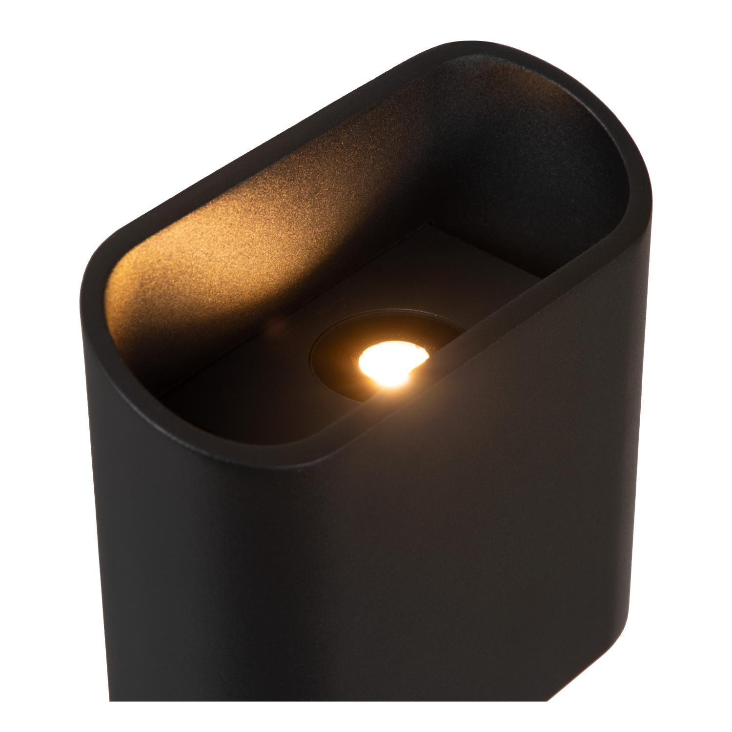 ATILA - Wandlamp Binnen/Buiten - LED Dimb. - 2x5W 2700K - IP65 - Zwart