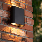 ATILA - Wandlamp Binnen/Buiten - LED Dimb. - 2x5W 2700K - IP54 - Zwart