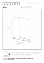 ATILA - Wandlamp Binnen/Buiten - LED Dimb. - 2x5W 2700K - IP54 - Zwart