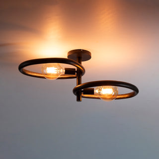 Plafonnier Pebble noir artic - 2 lumières, largeur 73 cm