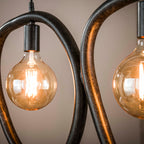 Pendant lamp Pebble artic black - 4-light, 140 cm wide