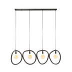 Pendant lamp Pebble artic black - 4-light, 140 cm wide