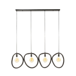Pendant lamp Pebble artic black - 4-light, 140 cm wide