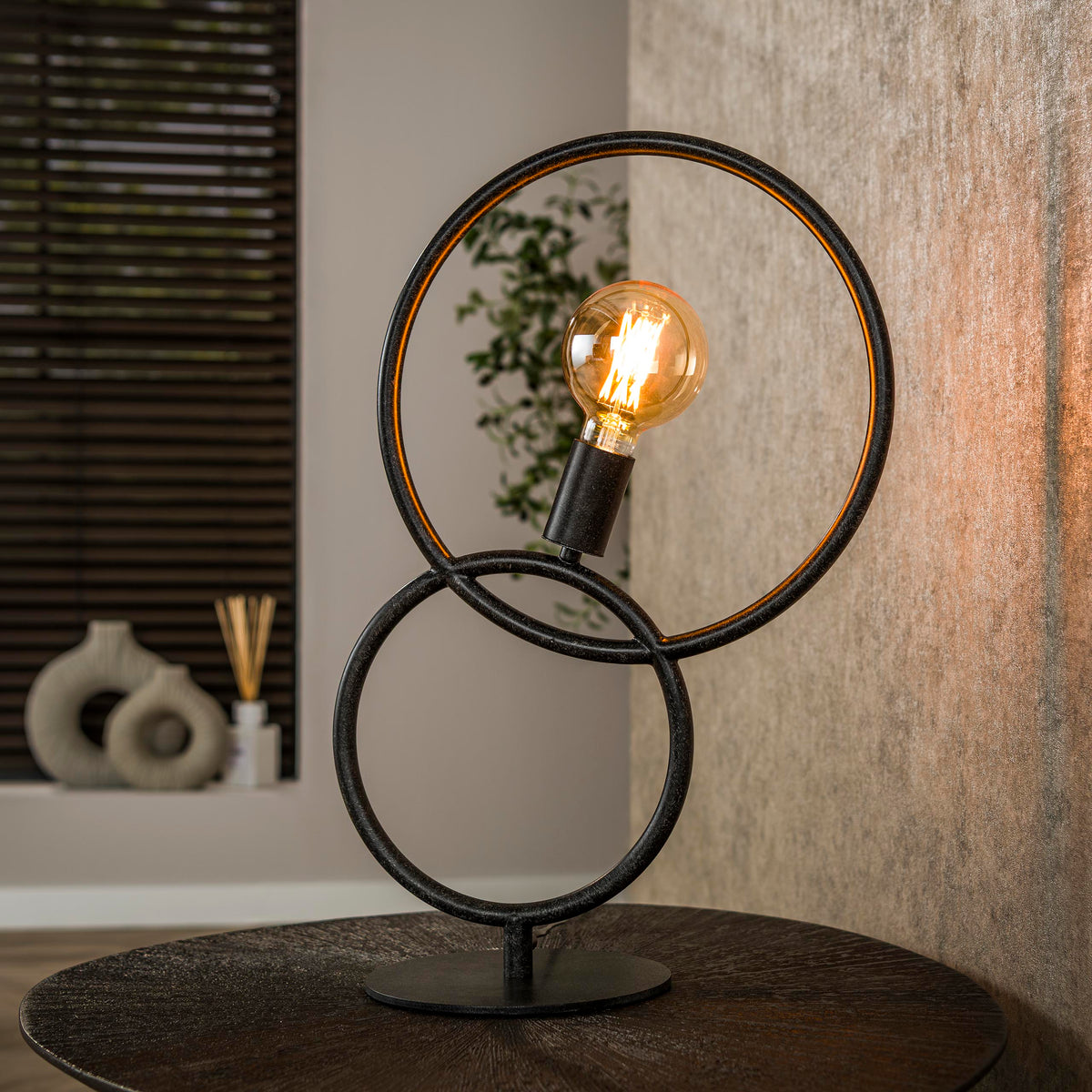 Table lamp Loop artic black - 1-light, 56 cm high