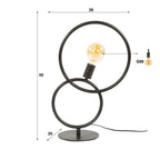 Tafellamp Loop artic zwart - 1-lichts, 56 cm hoog