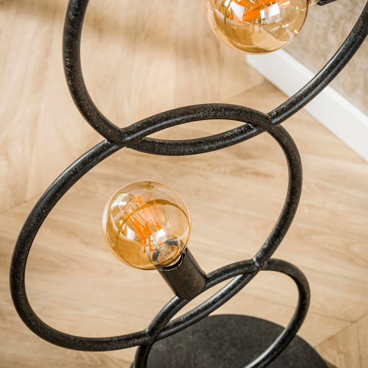 Floor lamp Loop artic black - 3-light, 140 cm high