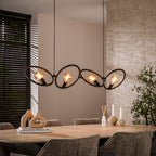 Pendant lamp Loop artic black - 4-light, 130 cm wide