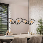 Pendant lamp Loop artic black - 4-light, 130 cm wide