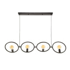 Pendant lamp Loop artic black - 4-light, 130 cm wide