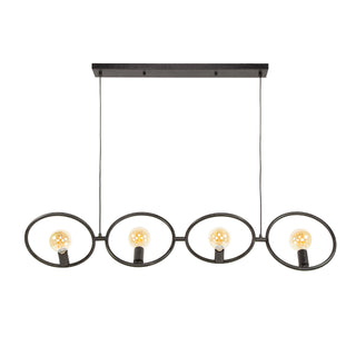 Pendant lamp Loop artic black - 4-light, 130 cm wide