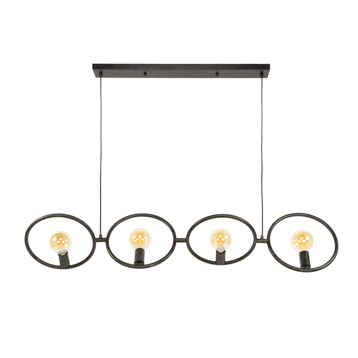 Pendant lamp Loop artic black - 4-light, 130 cm wide