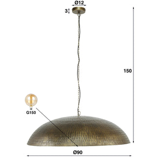 Suspension Cupola bronze antique - 1 lumière, diamètre 90 cm