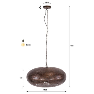 Hanglamp Cielo antiek koper - 1-lichts, diameter 68 cm