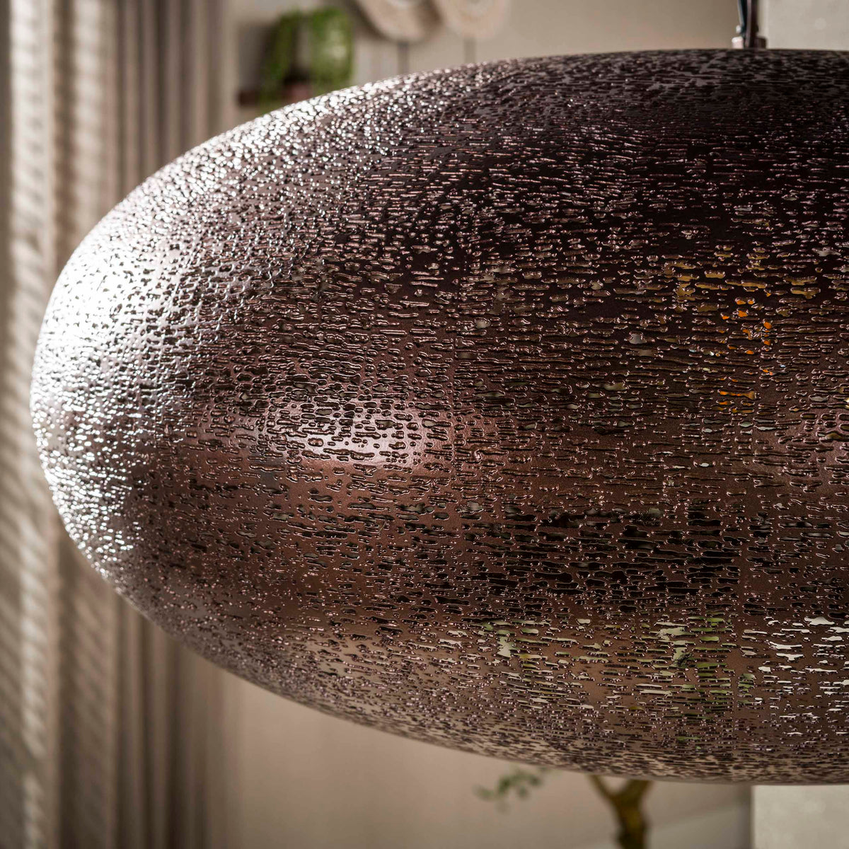 Pendant lamp Cielo antique copper - 1-light, diameter 68 cm