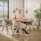 Hanglamp Stripe Horizontal smoke bruin glas - 5-lichts, 126 cm breed