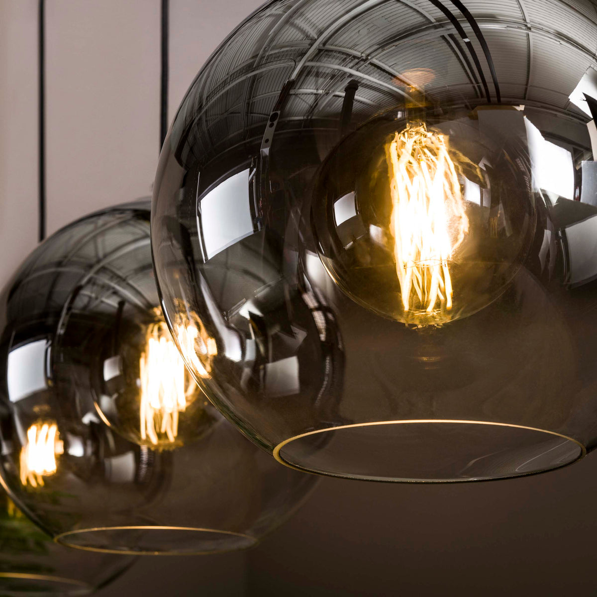 Pendant lamp Bubble Shaded old silver - 3-light, 115 cm wide