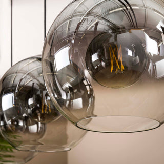 Suspension Bubble Shaded argent vieilli - 3 lumières, largeur 115 cm