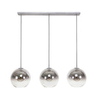 Suspension Bubble Shaded argent vieilli - 3 lumières, largeur 115 cm