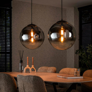 Pendant lamp Bubble Shaded XL artic black - 2-light, 110 cm wide