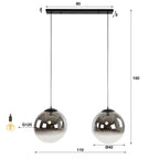 Pendant lamp Bubble Shaded XL artic black - 2-light, 110 cm wide
