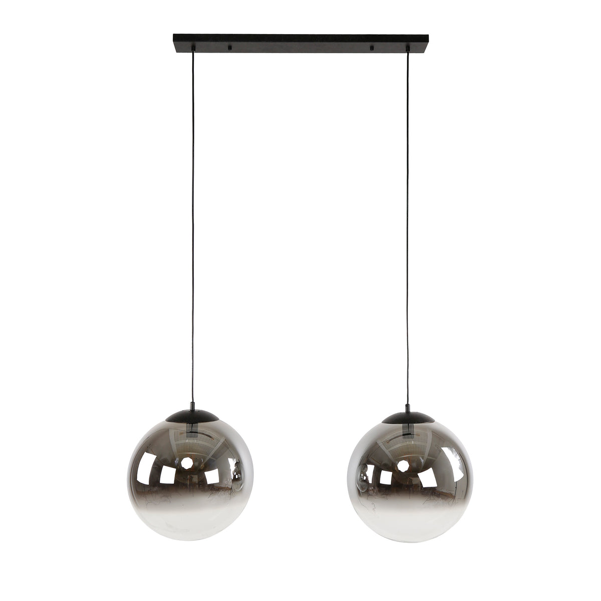 Pendant lamp Bubble Shaded XL artic black - 2-light, 110 cm wide