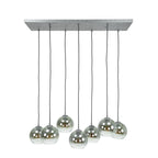 Hanglamp Bubble Shaded oud zilver - 4+3-lichts, 40 cm breed