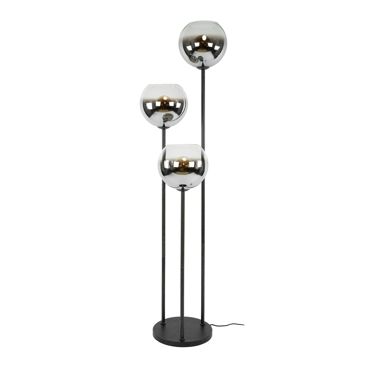 Floor lamp Bubble Shaded artic black - 3-light, 162 cm high