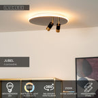 JUBEL - Ceiling light - Ø 40 cm - LED - CCT - 2500K/3000K - Black chrome