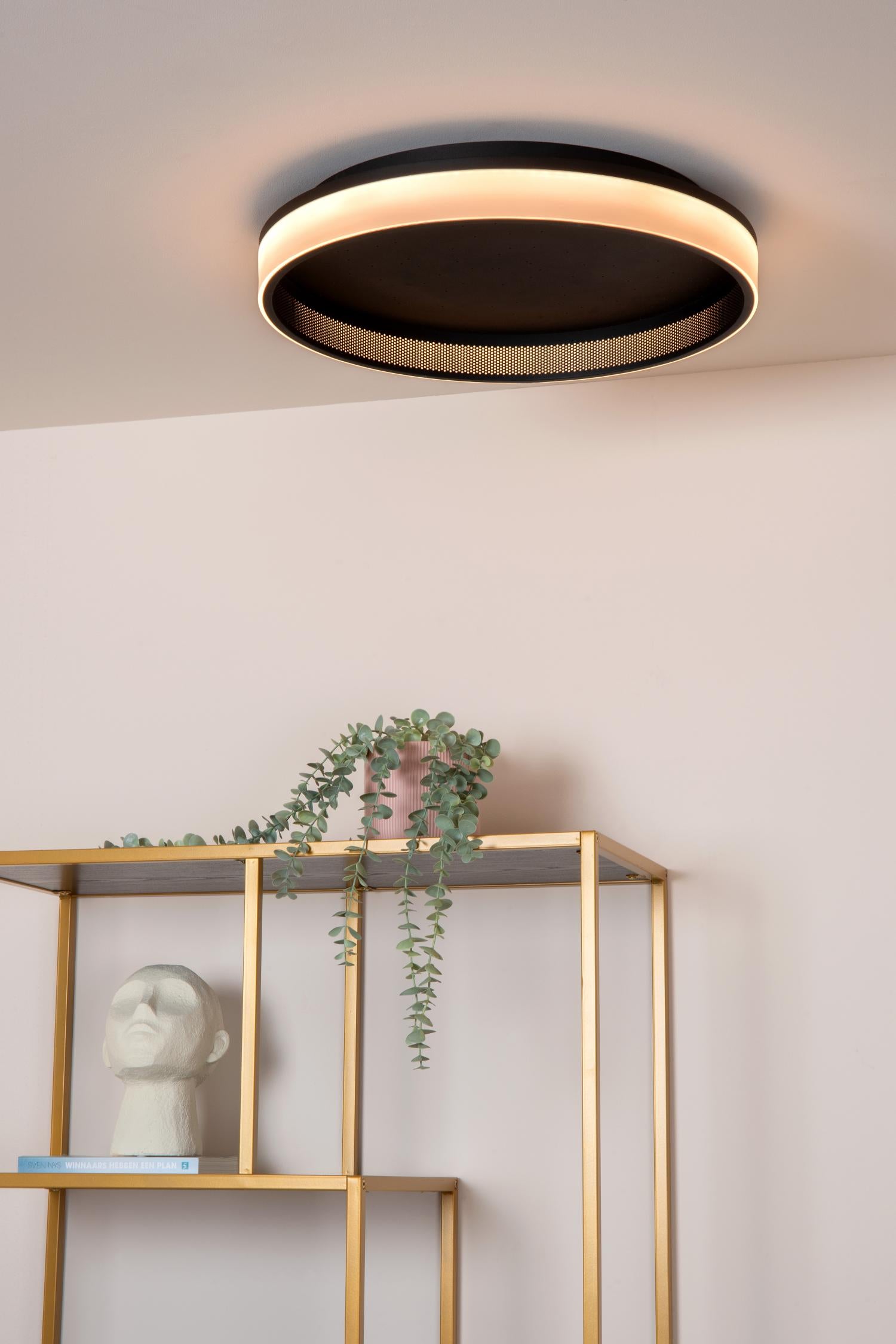 ESTREJA - Plafonnière - Ø 40 cm - LED 3 StepDim - CCT - 2500K/3000K - Zwart