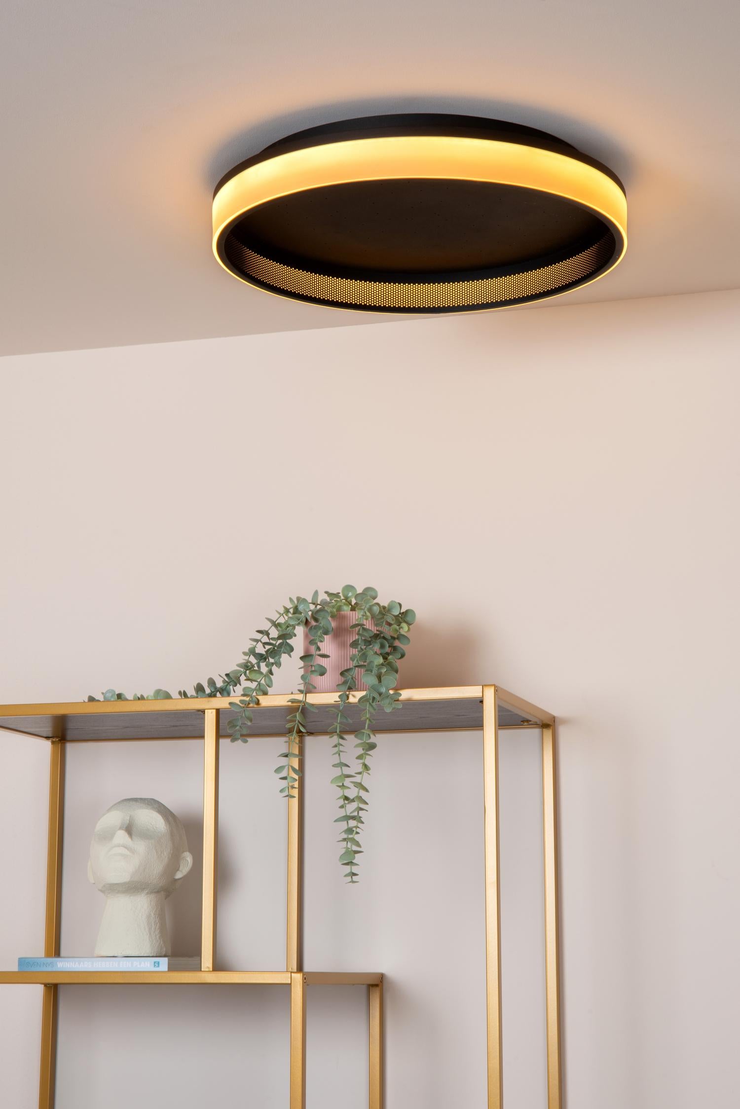 ESTREJA - Plafonnière - Ø 40 cm - LED 3 StepDim - CCT - 2500K/3000K - Zwart