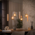 Suspension Senso beige - 4+3 lumières, largeur 100 cm