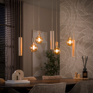 Suspension Senso beige - 4+3 lumières, largeur 100 cm