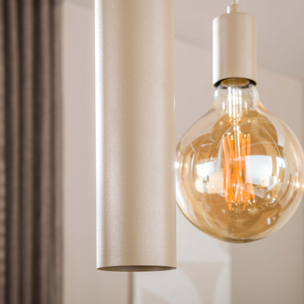 Pendant lamp Senso beige - 4+3-light, 100 cm wide