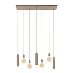 Suspension Senso beige - 4+3 lumières, largeur 100 cm