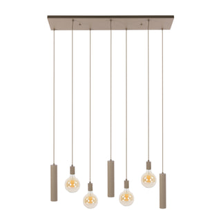 Suspension Senso beige - 4+3 lumières, largeur 100 cm