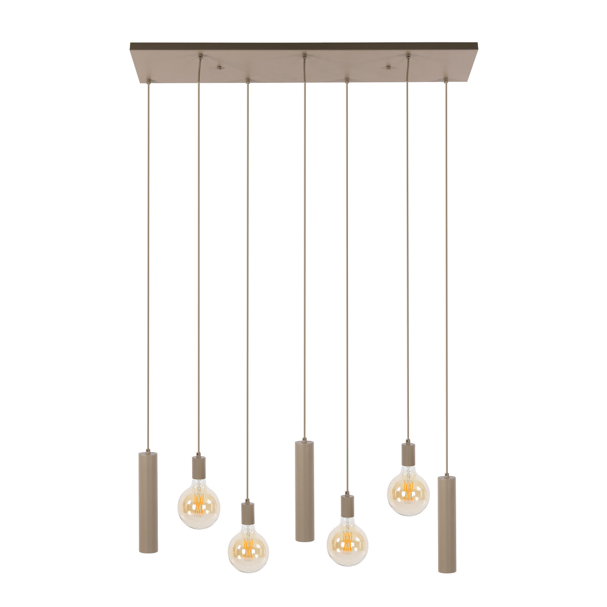 Pendant lamp Senso beige - 4+3-light, 100 cm wide
