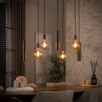 Hanglamp Senso sienna bruin - 4+3-lichts, 100 cm breed