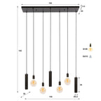 Hanglamp Senso sienna bruin - 4+3-lichts, 100 cm breed
