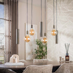 Hanglamp Senso sienna bruin - 4+3-lichts, 100 cm breed