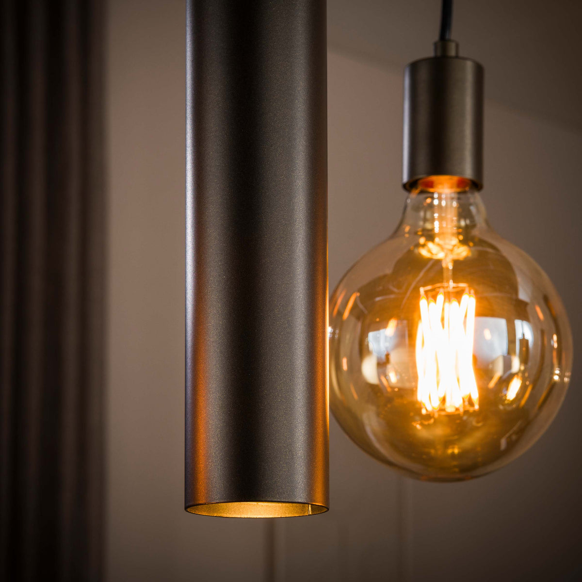 Hanglamp Senso sienna bruin - 4+3-lichts, 100 cm breed