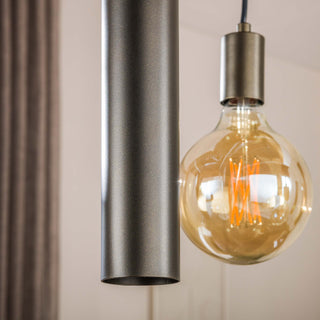 Hanglamp Senso sienna bruin - 4+3-lichts, 100 cm breed