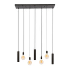 Hanglamp Senso sienna bruin - 4+3-lichts, 100 cm breed