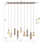 Suspension Senso beige - 5+4 lumières, largeur 120 cm
