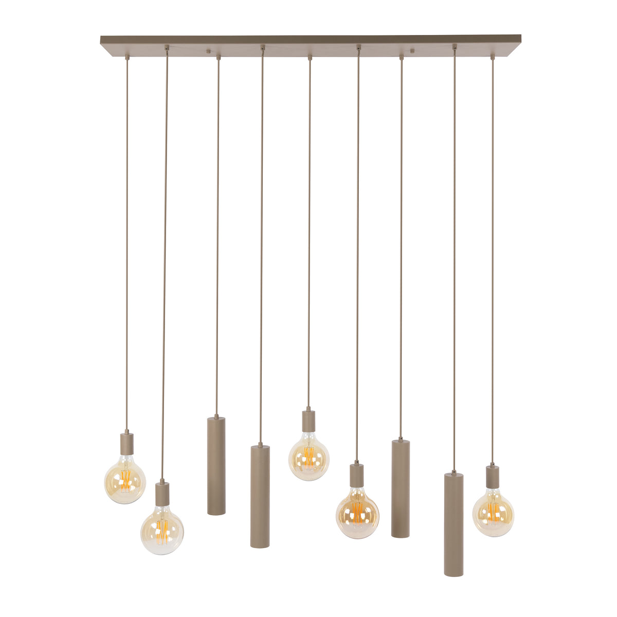 Pendant lamp Senso beige - 5+4-light, 120 cm wide