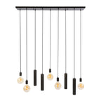 Suspension Senso brun sienna - 5+4 lumières, largeur 120 cm