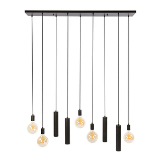 Suspension Senso brun sienna - 5+4 lumières, largeur 120 cm