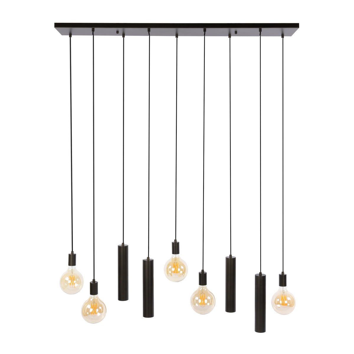 Pendant lamp Senso sienna brown - 5+4-light, 120 cm wide